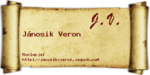 Jánosik Veron névjegykártya